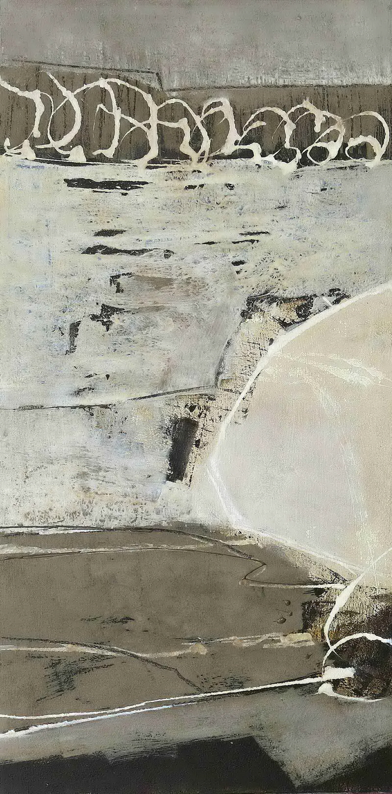 16 - Fragment ( aus der Serie Unbunt )   Acryl-Mischtechnik auf Leinwand - 1,00 m x 0,50 m