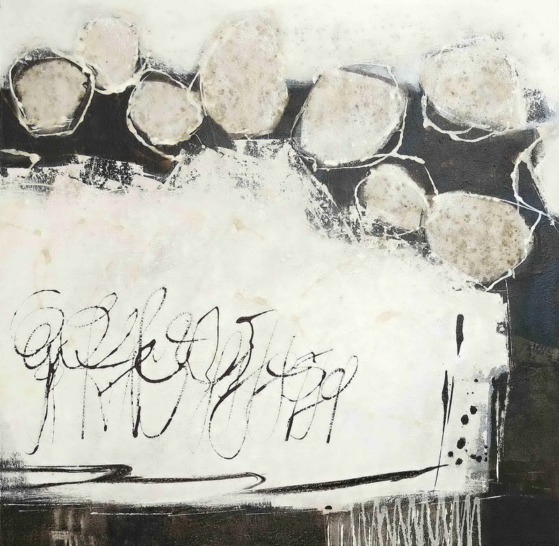 18 - Das Lied der Hagel-Kornblumen im Frhling - aus der Serie Unbunt - Acryl-Mischtechnik auf Leinwand - 0,90 m x 0,90 m